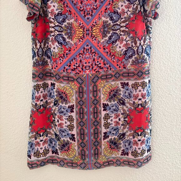 Lulus Sangria Coral Pink Tile Print Shift Dress SIZE LARGE - Picture 5 of 12